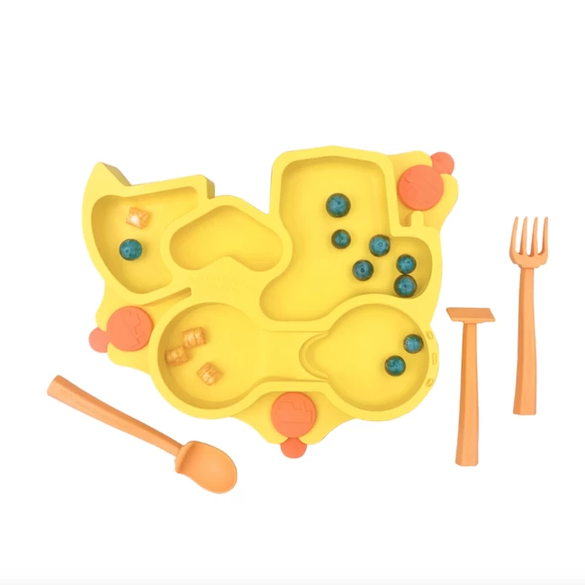 CONSTRUCTIVE BABY -YELLOW TRUCK PLATE SET 1 CONSTRUCTIVE BABY -YELLOW TRUCK PLATE SET