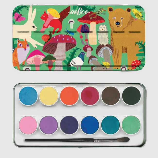 Eeboo MUSHROOM -12 WATERCOLOR TIN 1 Eeboo MUSHROOM -12 WATERCOLOR TIN