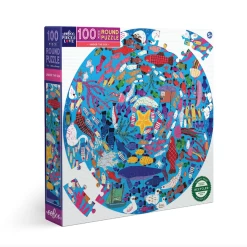 Eeboo UNDER THE SEA 100 PIECE ROUND PUZZLE