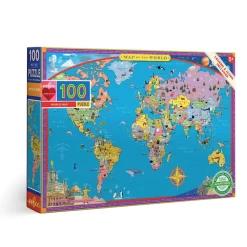 Eeboo WORLD MAP 100 PIECE PUZZLE