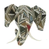PATCHWORK ELEPHANT HEAD WALL MOUNT