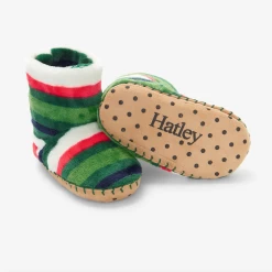 Hatley HOLIDAY STRIPES FLEECE SLIPPERS