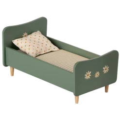 Maileg WOODEN BED-MINI MINT BLUE