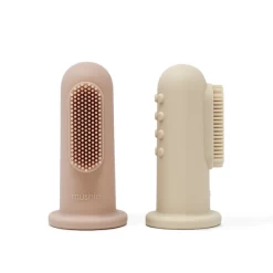Mushie FINGER TOOTHBRUSH - SHIFTING SAND/BLUSH