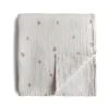 Mushie ORGANIC COTTON MUSLIN SWADDLE BLANKET-RAINBOWS