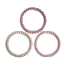 Mushie PEARL TEETHING BRACELET SET OF 3