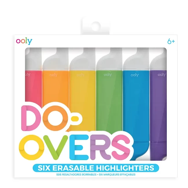 Ooly DO-OVER ERASABLE HIGHLIGHTERS SET OF 6 1 Ooly DO-OVER ERASABLE HIGHLIGHTERS SET OF 6