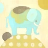 ELLA ELEPHANT - BLUE - WALL ART 10X14