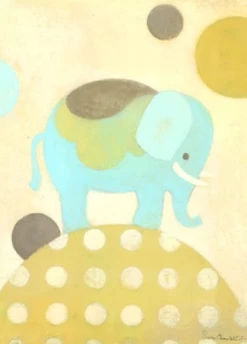 ELLA ELEPHANT - BLUE - WALL ART 10X14