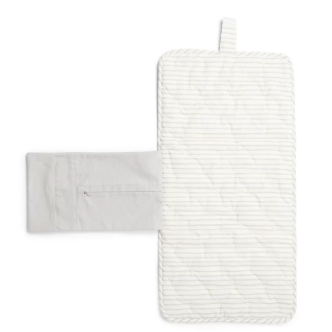STRIPED ON THE GO PORTABLE CHANGING PAD IN PEBBLE GREY 1 STRIPED ON THE GO PORTABLE CHANGING PAD IN PEBBLE GREY