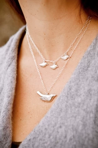 3 BABY BIRD 17” STERLING SILVER NECKLACE 1 3 BABY BIRD 17” STERLING SILVER NECKLACE