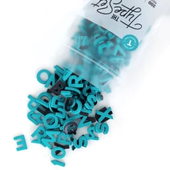 SOFT MAGNETIC LETTERS 1" 200 PIECE SANS SERIF COLOR IN TROPICAL TEAL